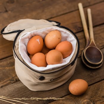 boiled eggs on a table