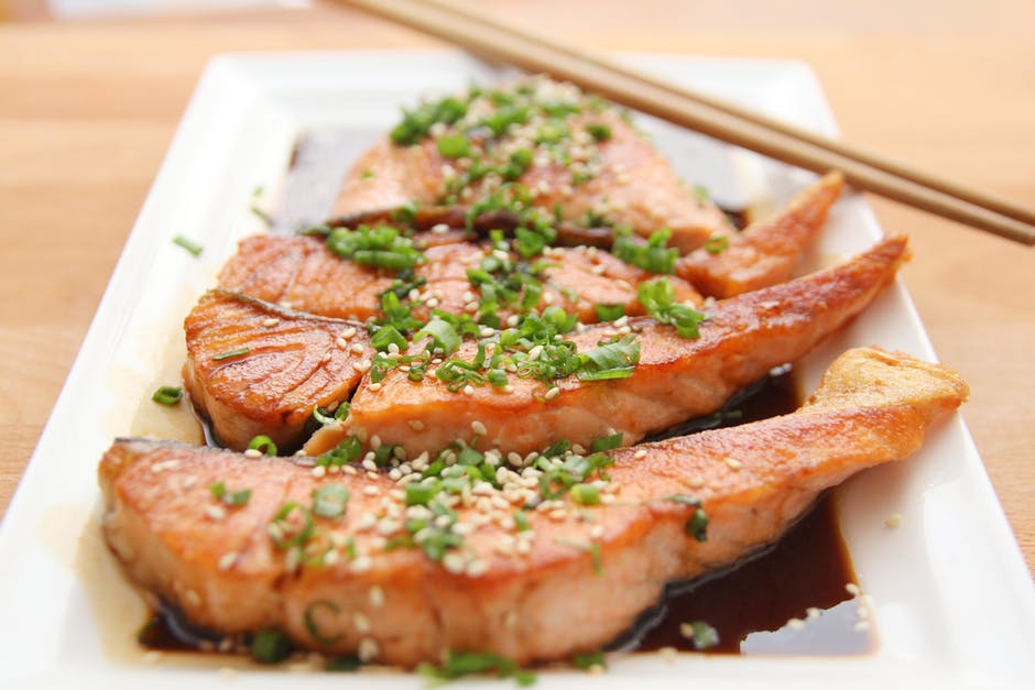 salmon with soy sauce